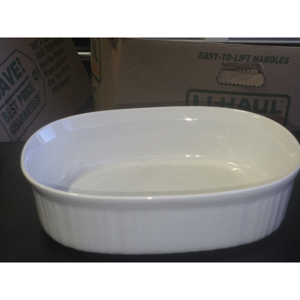 Corning Ware French White Oval Stoneware Casserole Dish Quart 2.5 L 2.5 Qt